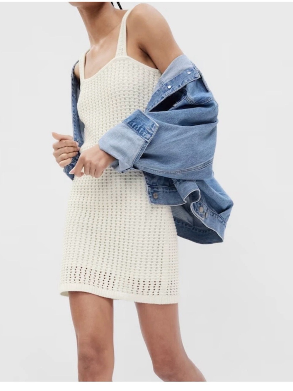 GAP Cream Crochet Mini Dress